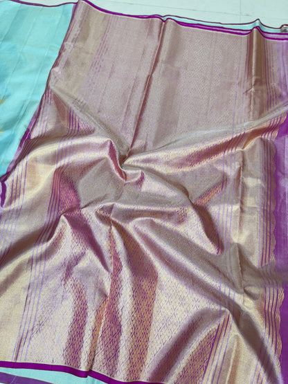 Handloom Kalamkari Pure Silk Saree with 2 Gram gold Zari Border – Women’s Wedding & Festive Wear