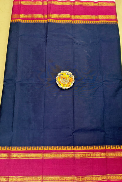 Chettinad Pure Cotton Saree with Zari Border – 80 Count, 20 Colours, 5.5m Length