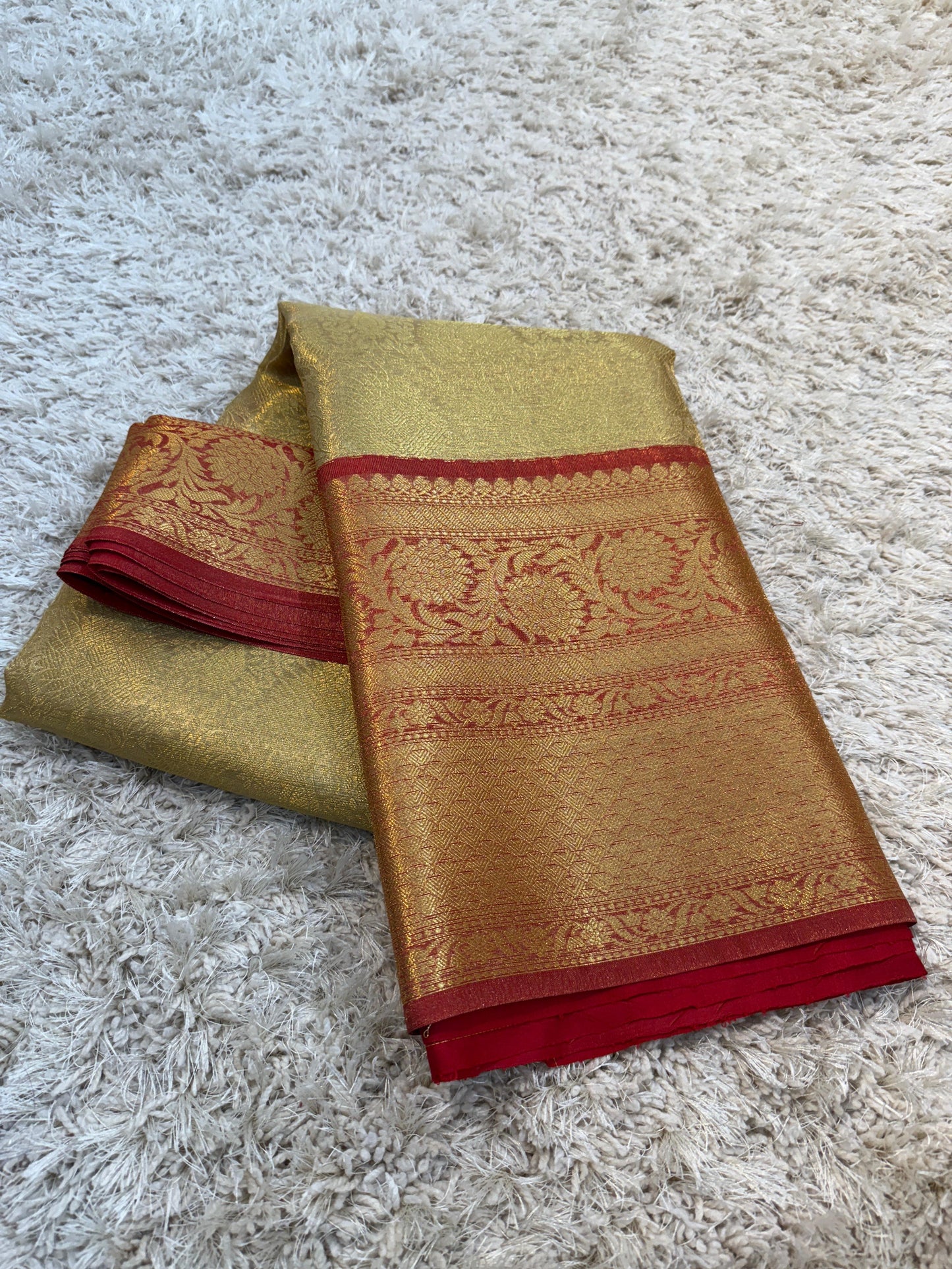 Banarasi Zari Tanchui Kanchipuram Soft Silk Saree with Rich Pallu and Brocade Blouse