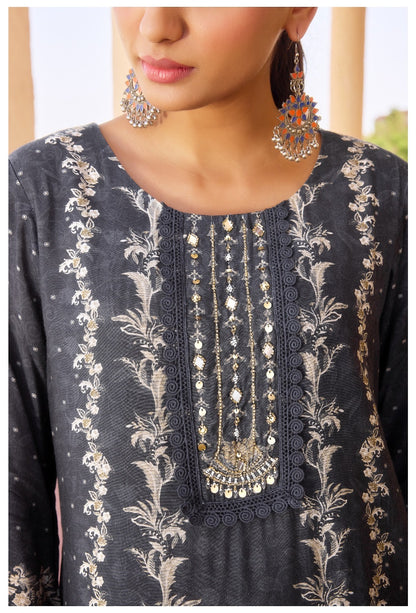 Digital Muslin Kurta Set with Moti Mirror Handwork, Shantoon Pant & Lace Dupatta – M to XXL