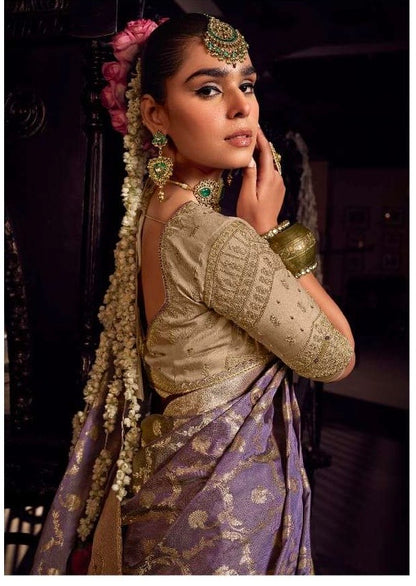 Premium Viscose Silk Saree with Heavy Embroidered Designer Blouse – Wedding and Bridal Wear