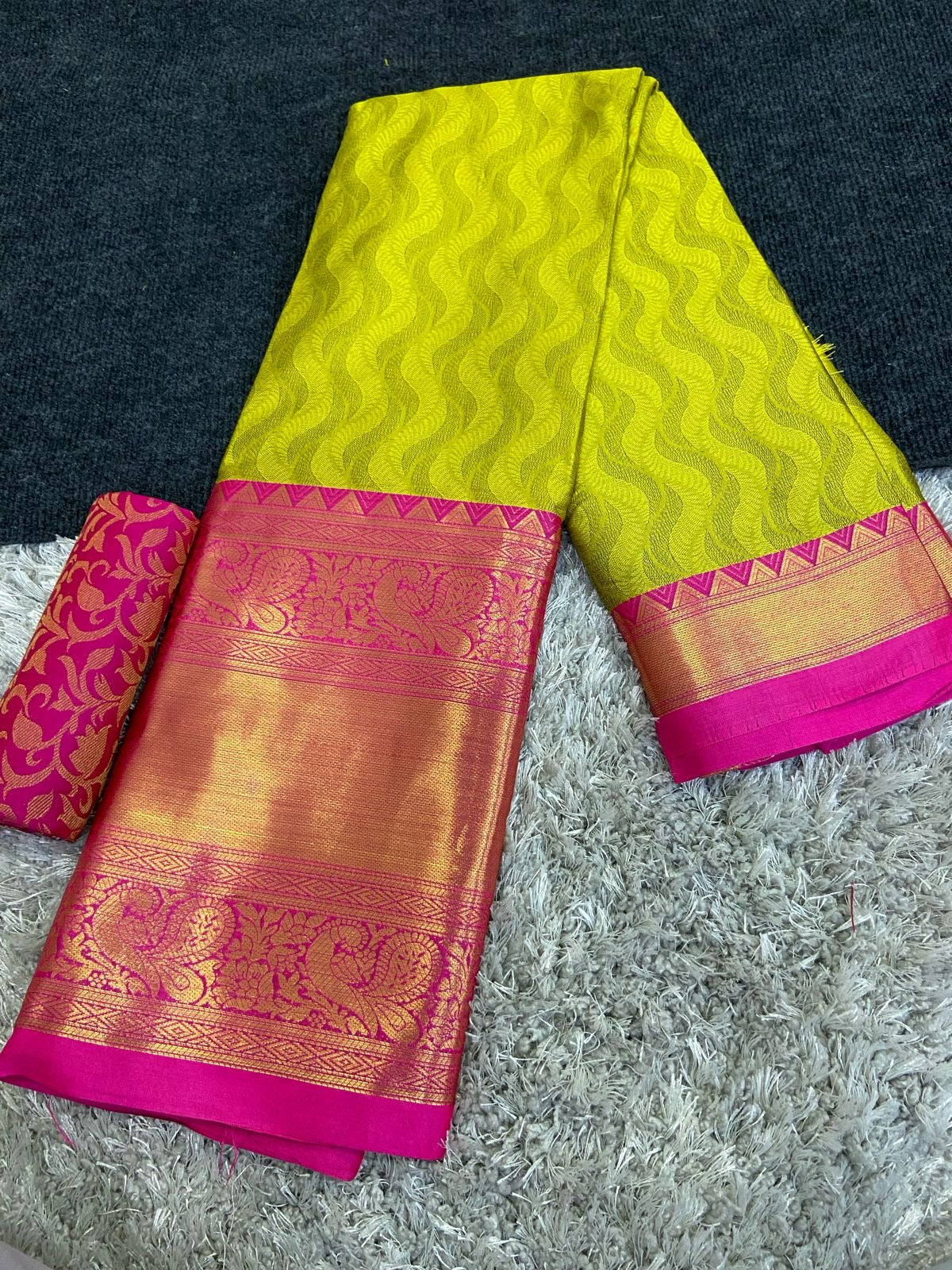 Cotton Silk Saree with Broad Contrast Jacquard Border and Matching Blouse – Festive and Wedding Wear