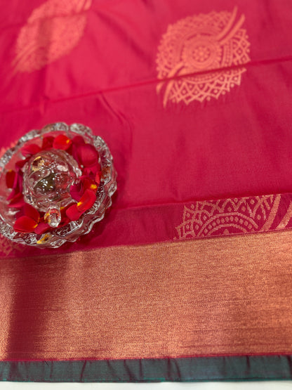 Kanchi Soft Silk Saree with Zari Weaving and Traditional Motifs – Wedding and Festive Wear