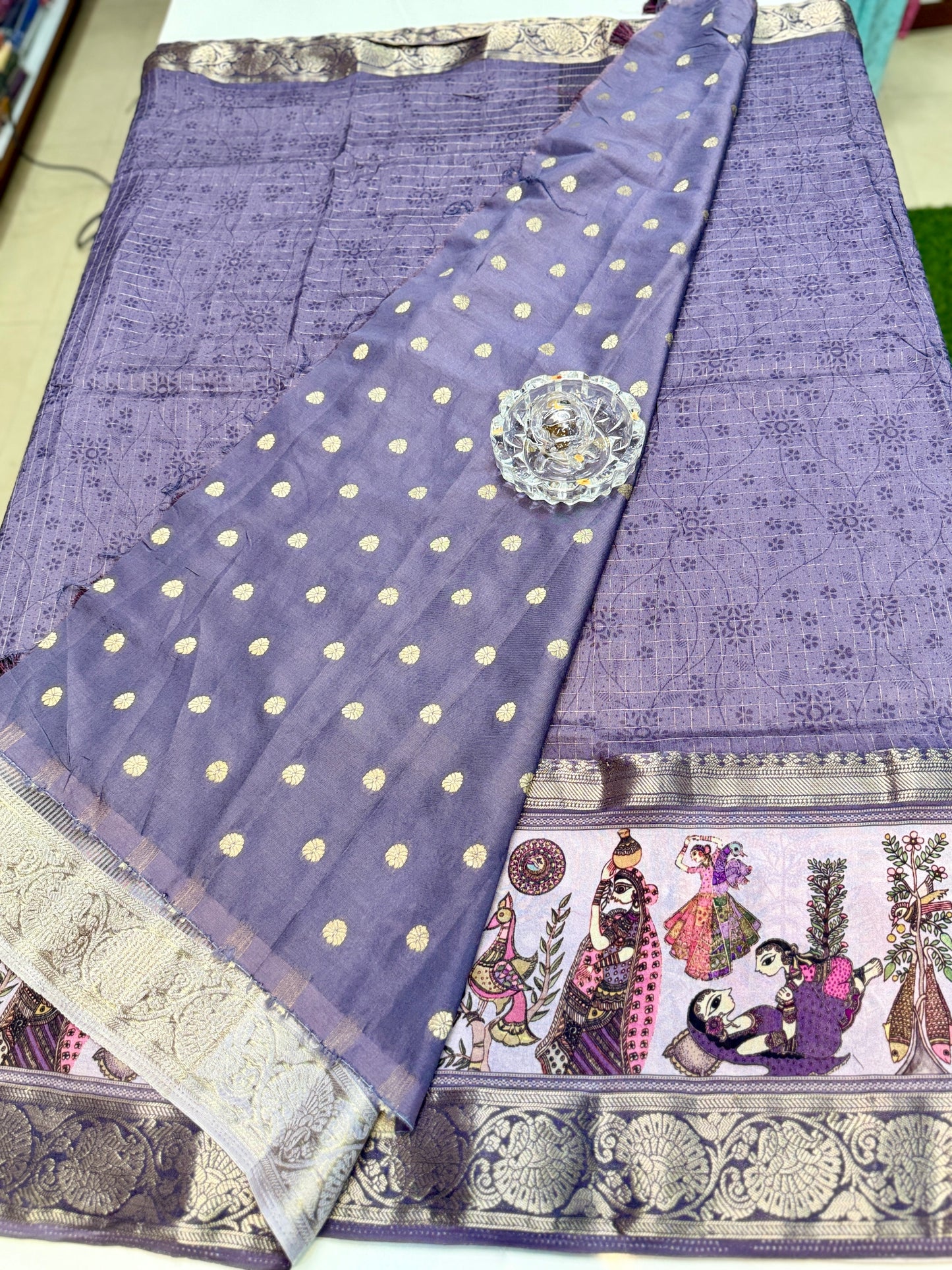 Russian Bentex Border Chittpallu Viscose Crepe Silk Saree with Zari Weaving – Festive Wear