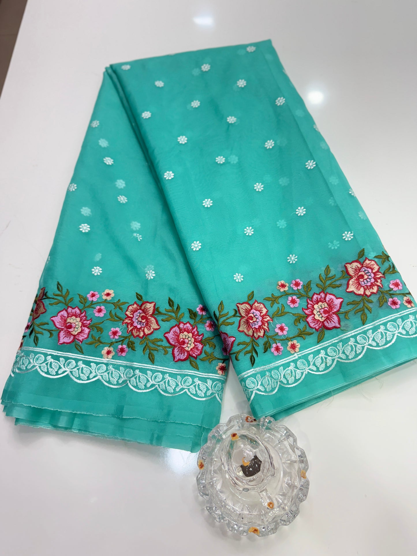 Banarasi Semi-Organza Saree with Embroidery and Fancy Border – Lightweight Festive Saree for Women