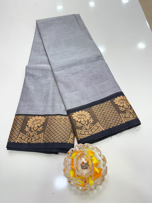 Chettinad Pure Cotton Saree with Zari Border – 80 Count, 20 Colours, 5.5m Length