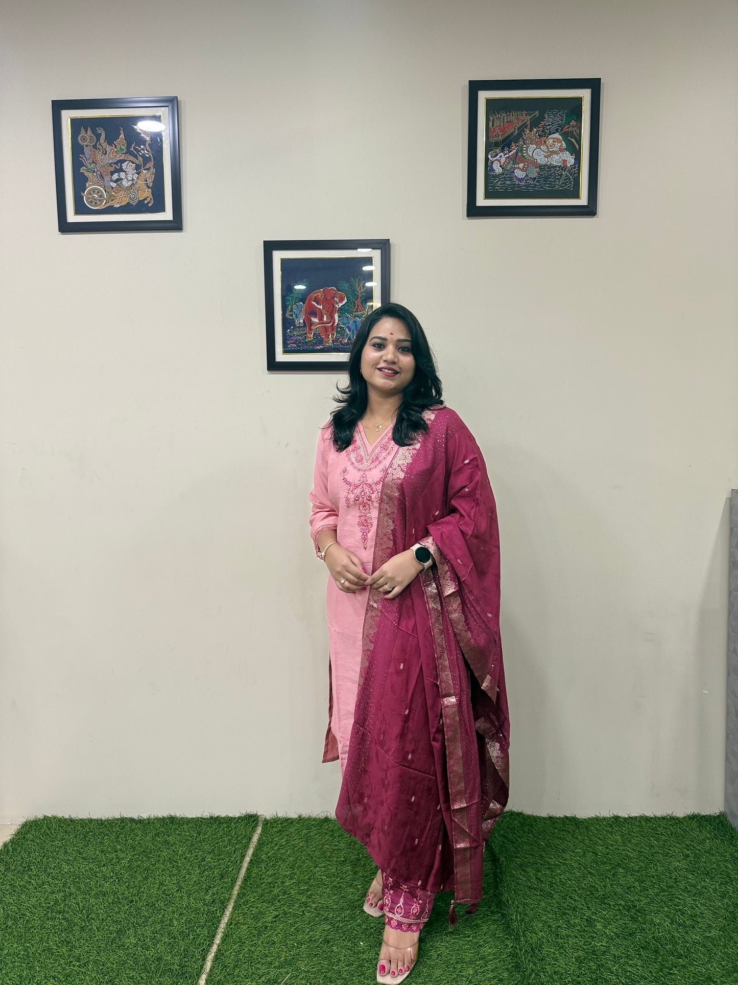 Viscose Embroidered 3-Piece Suit Set with Jacquard Dupatta – XL to 3XL