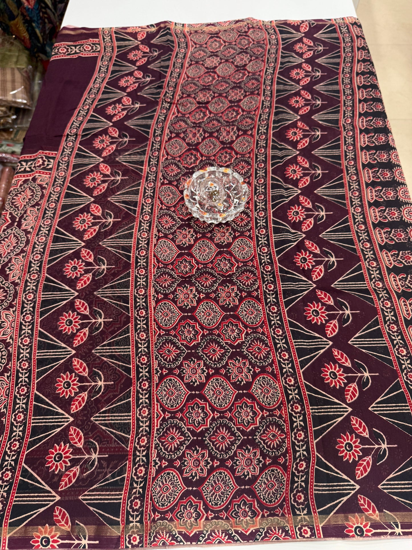 Pure Chanderi Silk Saree with Intricate Handblock Print and Blouse Piece – Traditional Wear for Women