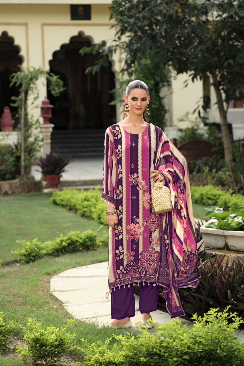 Crepe Kurta Pant Dupatta Set with Beautiful Detailing Work for Women – Sizes M to XXL