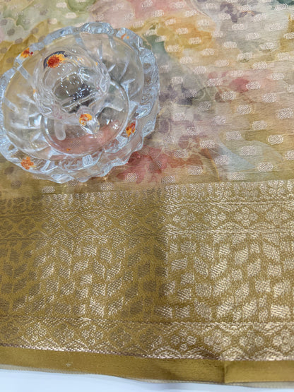 Georgette Silk Butti Saree with Rich Printed Pallu