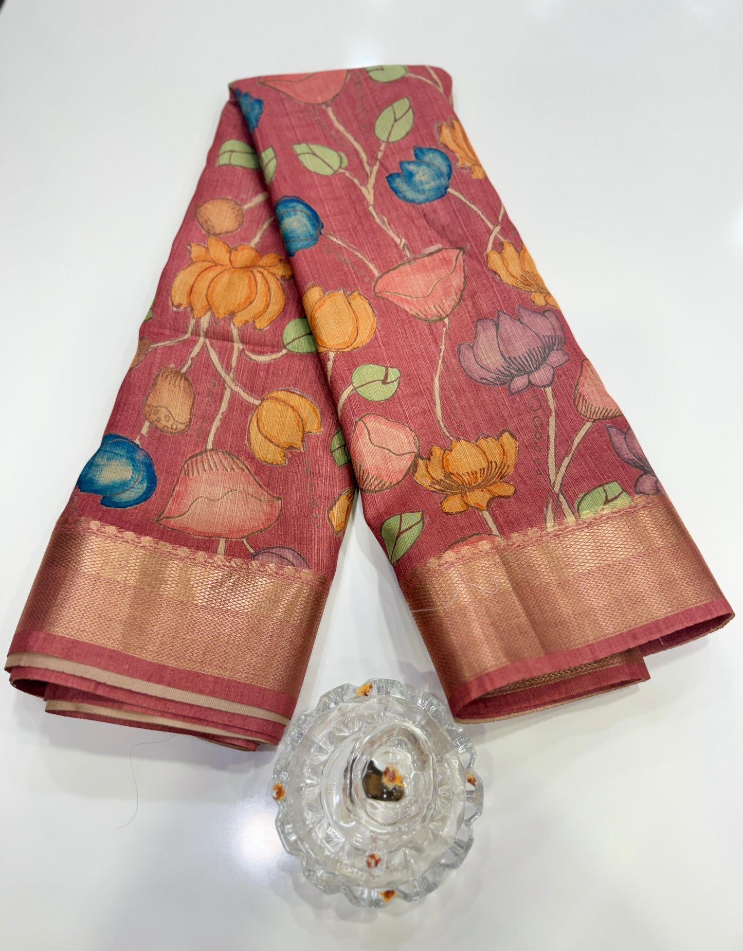 Tussar Art silk saree with handloom weaving and floral pattern for women