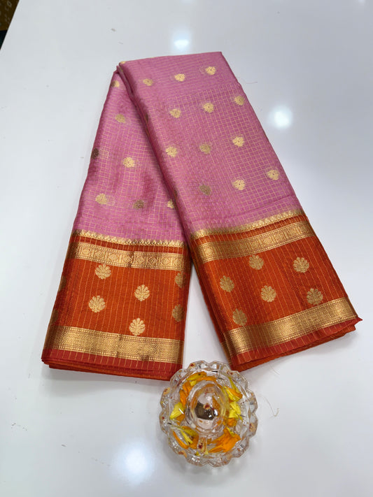 Banarasi Warm Silk Soft Saree with Zari Checks and Buti Motifs for Women