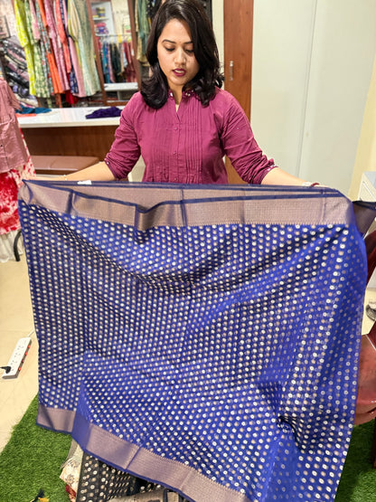 Kota Stripe Cotton Saree with Blouse Piece – Lightweight Traditional Saree for Women