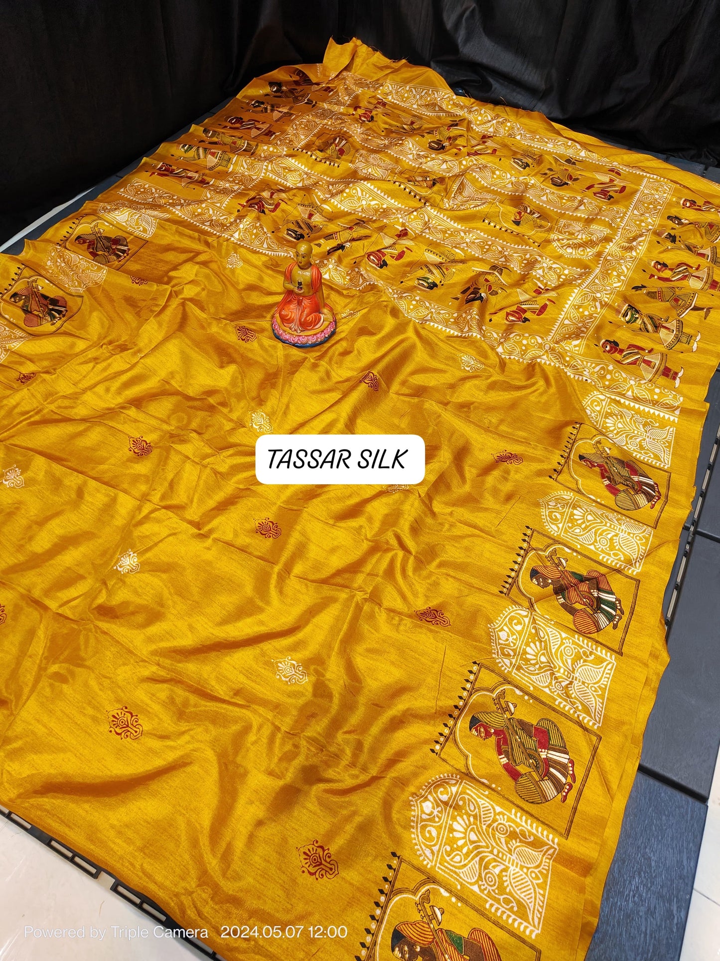 Semi Tussar Silk Saree with Matching Blouse Piece – Elegant Festive and Party Wear