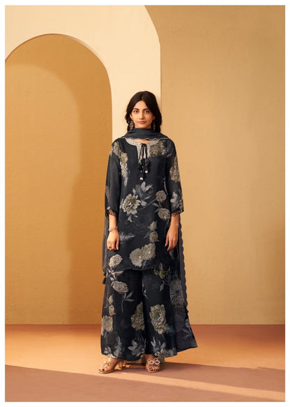 Organza Kurta Pant Dupatta Set with Detailing Work – Women’s Ethnic Wear (Sizes M–XXL)