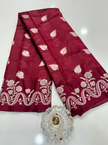 Pure Handloom Banarasi Raw Mango Silk Saree with Kaduwa Resham Zari and Silk Mark Certified Blouse