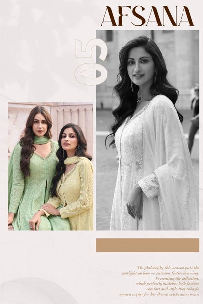 Real Georgette 3-Piece Set with Embroidered Top, Palazzo, and Dupatta – Free Size Stitched Ethnic Wear