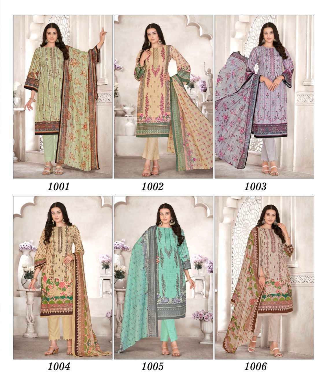 Unstitched Pure Cotton Cambric Suit Material with Self Embroidery and Mal Mal Dupatta