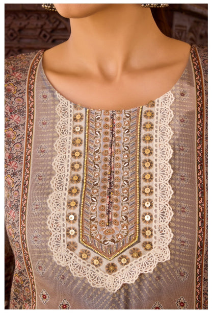 Digital Muslin Kurta Set with Moti Mirror Handwork, Shantoon Pant & Lace Dupatta – M to XXL