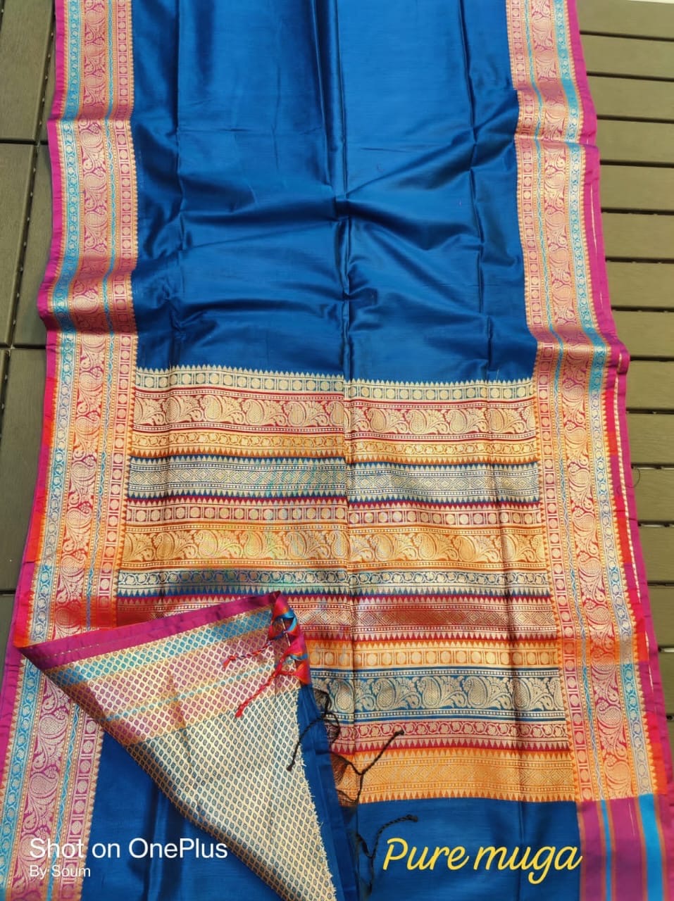 Muga Katan Saree with Brocade Blouse Piece for Women – Plain Body and Soft Drape