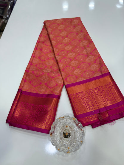 Soft Silk Saree with Traditional Zari Border and All-Over Weaving Design for Women