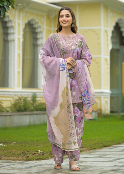 Cotton Kurta Farsi Salwar Dupatta Set with Detailing Work for Women – M to 3XL Sizes