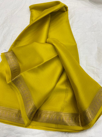 Pure Crepe Mysore Silk Saree for Women – Silk Mark Certified Lightweight Traditional Saree