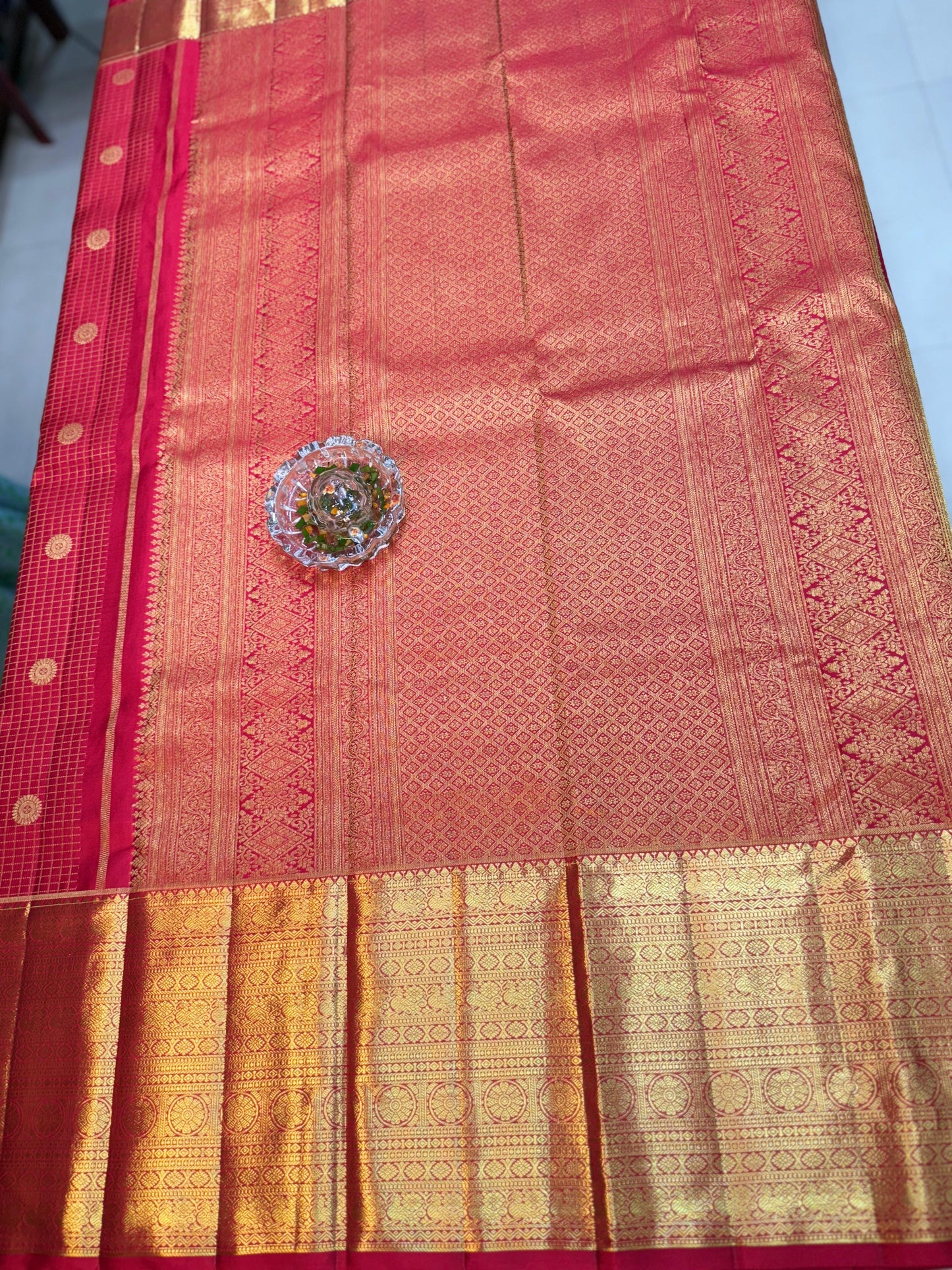 Handloom Pure Silk Saree with Brocade Checks and Zari Border – Wedding & Traditional Wear