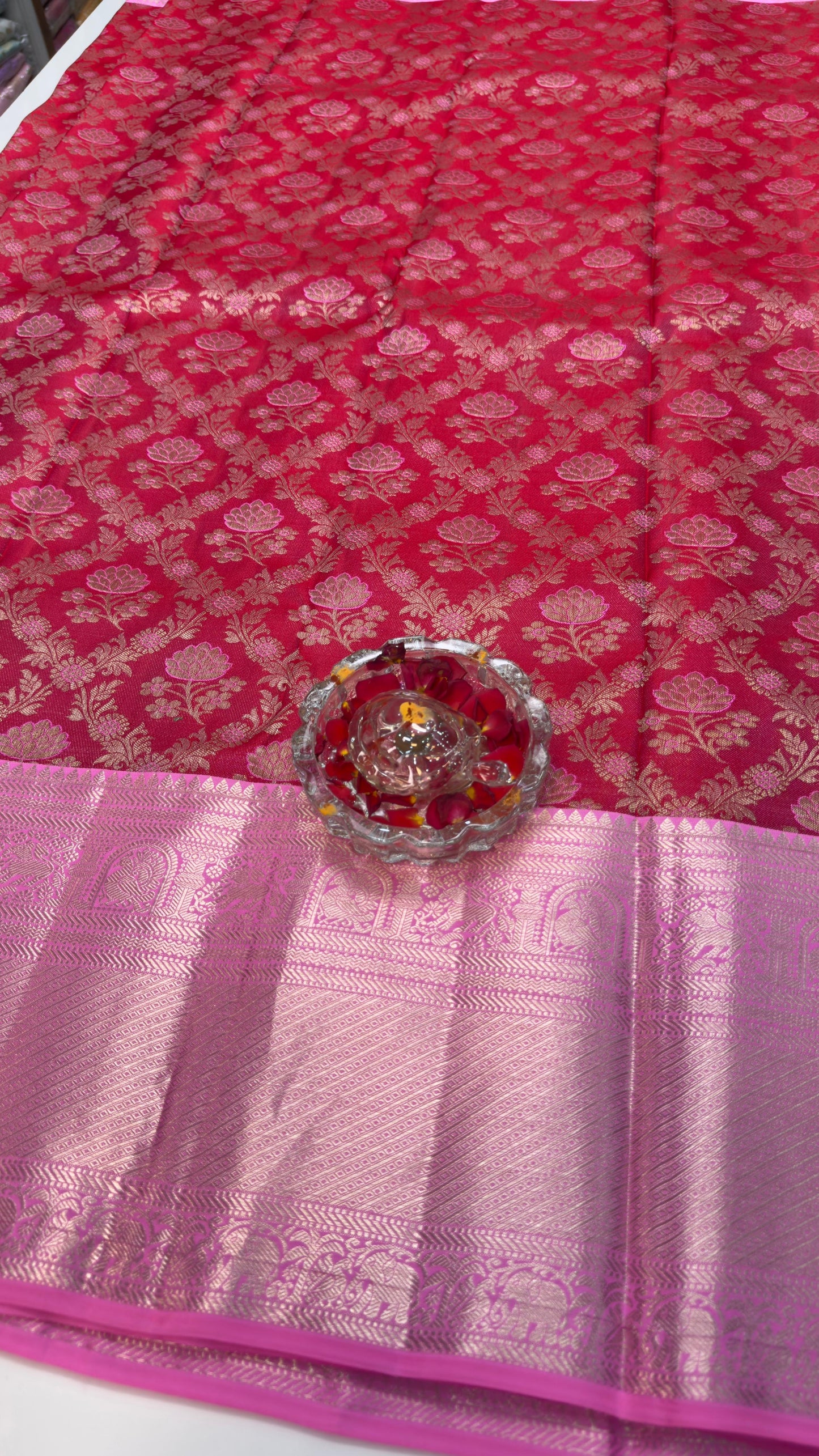 Handloom Kanchi Silk Saree with Silver Zari Weaving in Maroon for Women