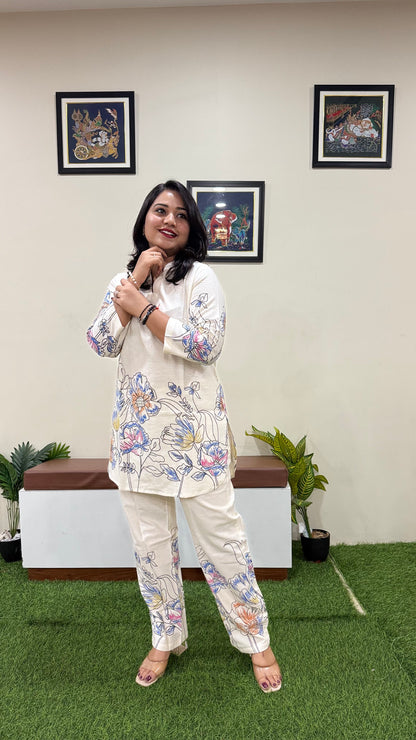 Women's Pure Cotton Flex Co-ord Set with Digital Print for Summer Wear