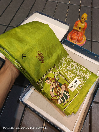 Semi Tussar Silk Saree with Matching Blouse Piece – Elegant Festive and Party Wear