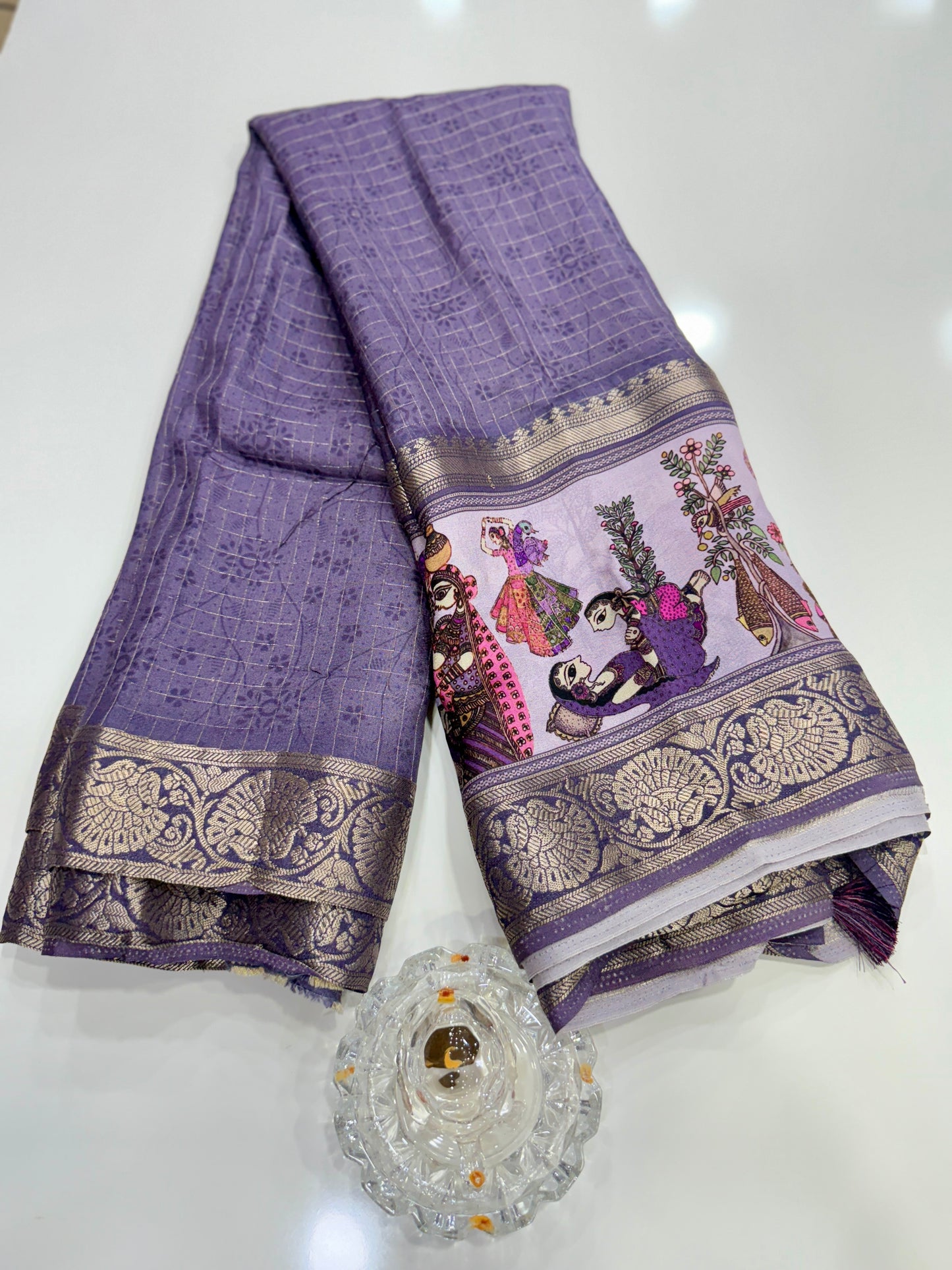 Russian Bentex Border Chittpallu Viscose Crepe Silk Saree with Zari Weaving – Festive Wear