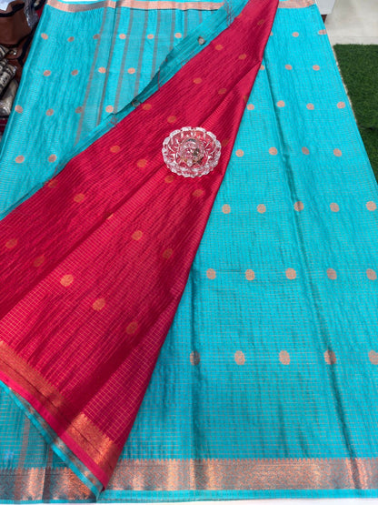 Mangalagiri Semi Pattu Saree with Blouse Piece for Women