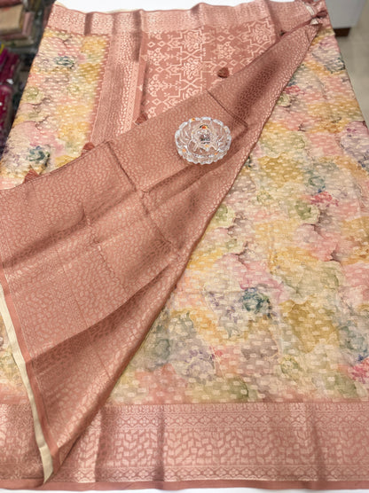 Georgette Silk Butti Saree with Rich Printed Pallu