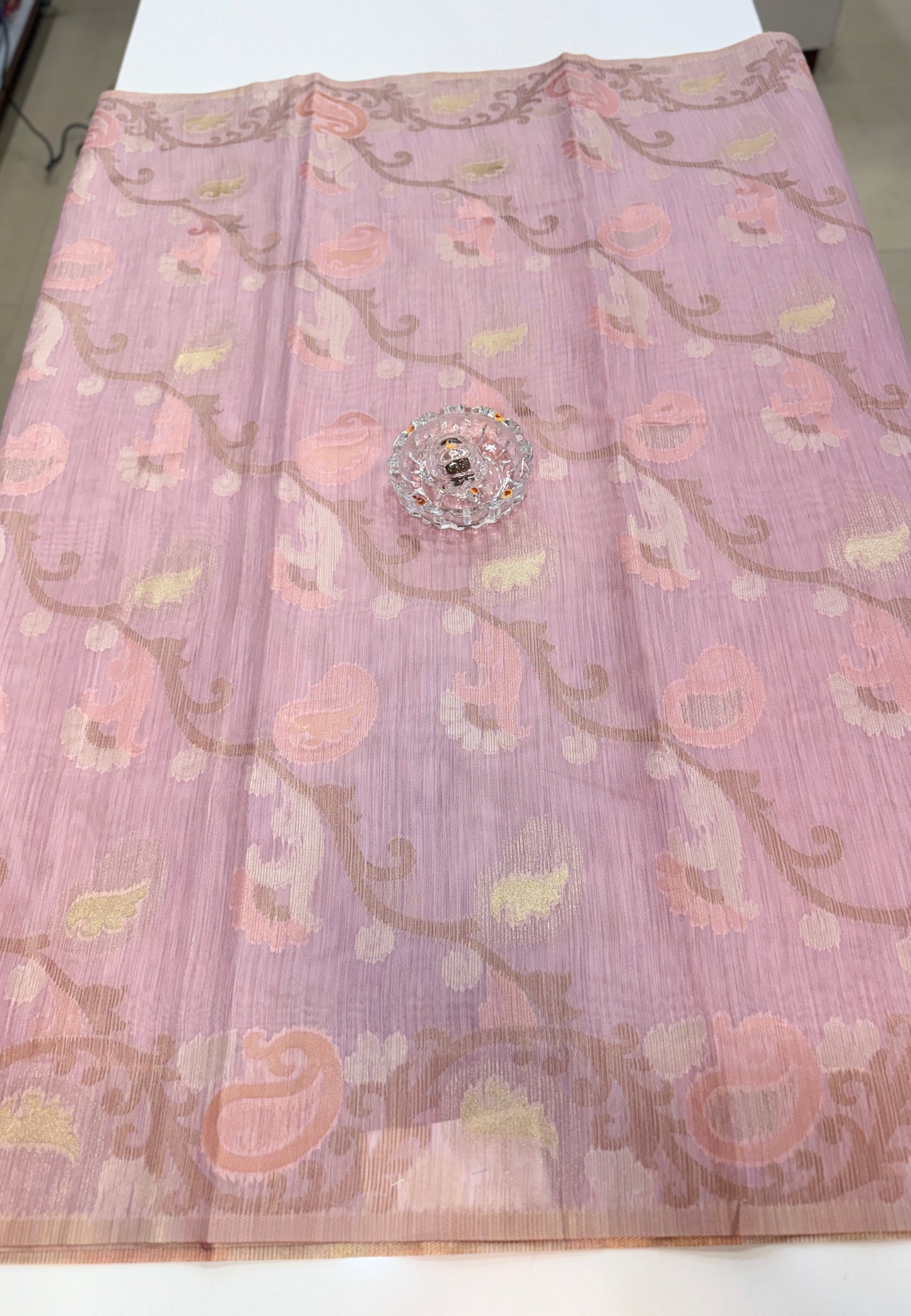 Jamdhani Cotton Saree with Zari Weave and Tassel Pallu – Pastel Festive Wear