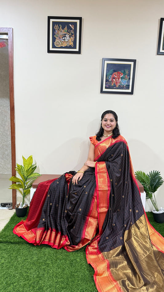 Cotton Silk Saree with Jacquard Border and Rich Pallu – With Contrast Blouse Piece for Women