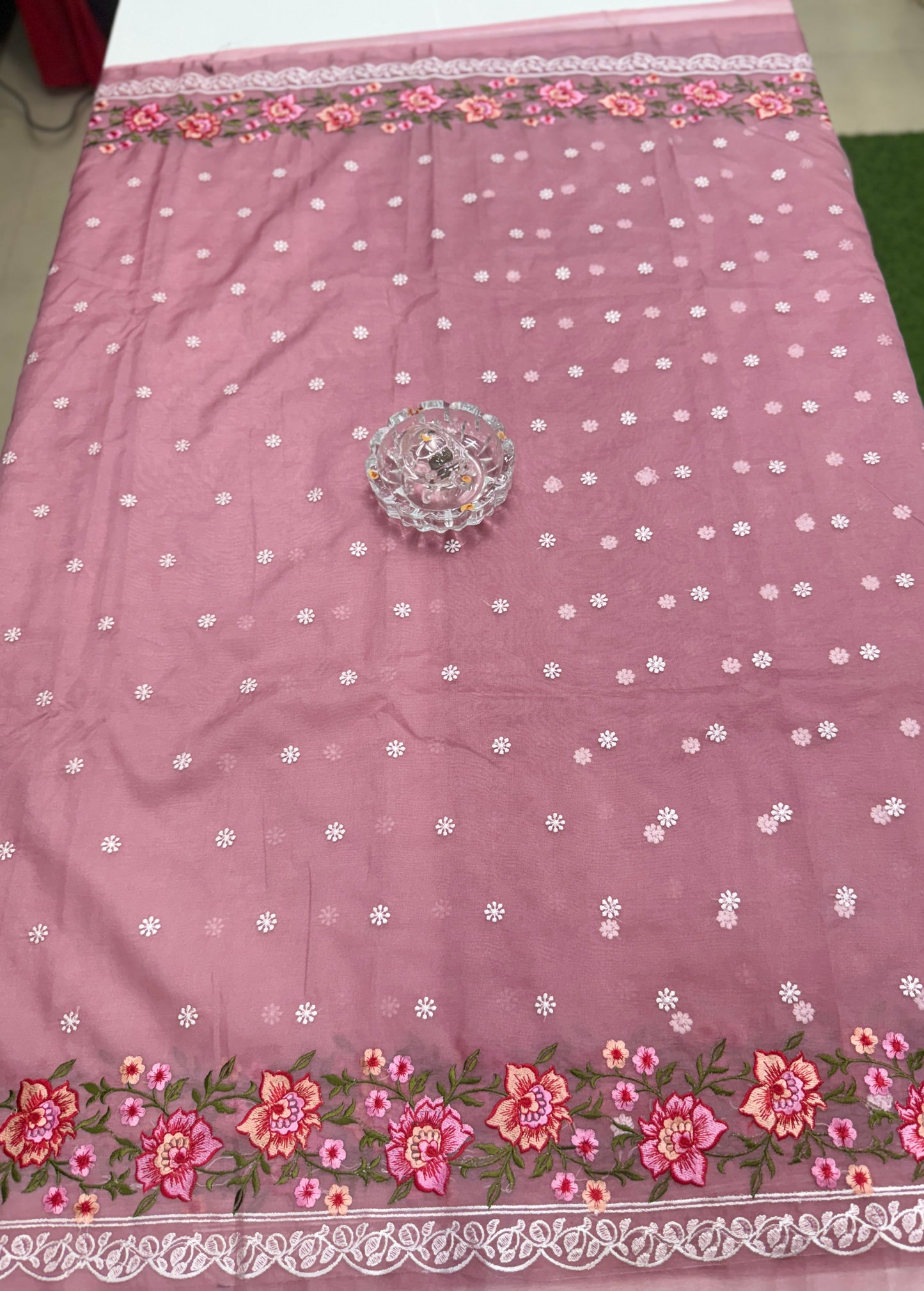 Banarasi Semi-Organza Saree with Embroidery and Fancy Border – Lightweight Festive Saree for Women