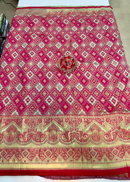 banarasi saree with zari weaving and embroidered silk blouse – ethnic festive wear for women