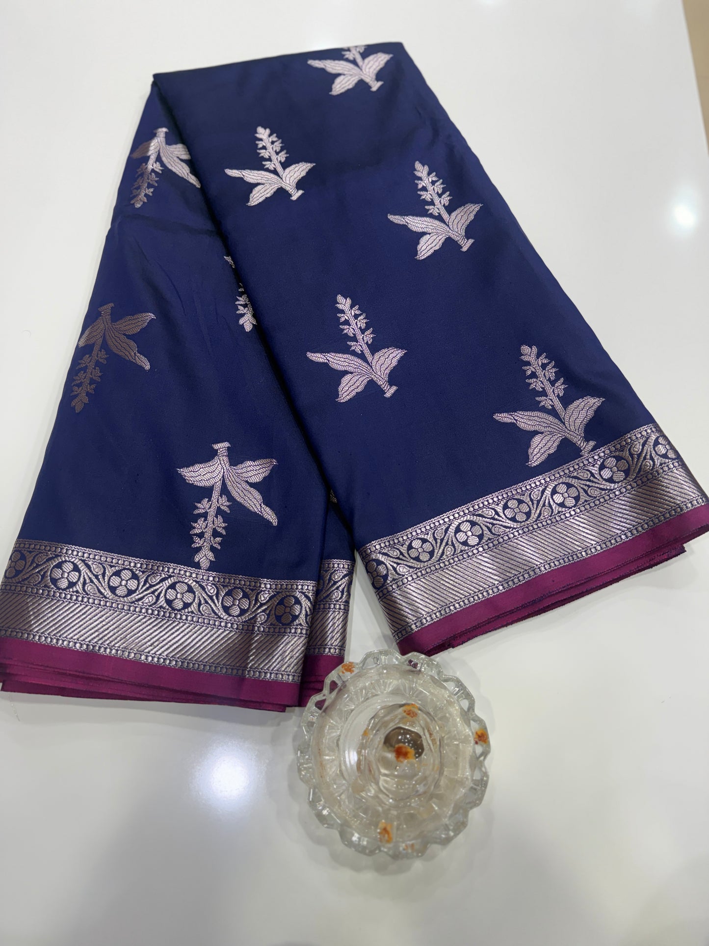 Women’s Banarasi semi mashru katan silk saree with zari boota weaving, rich pallu and brocade blouse