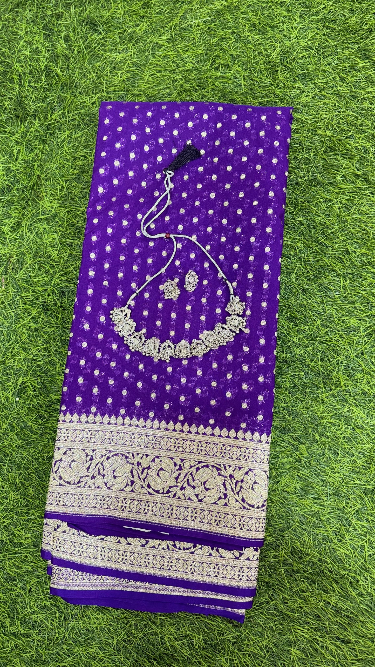 Banarasi Semi Katan Georgette Soft Silk Saree with Zari Woven Pallu – Festive Wear