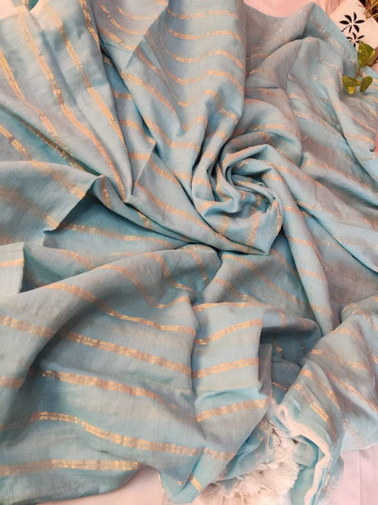 Soft Striped Saree for Women with Blouse Piece – Elegant Pastel and Vibrant Color Options