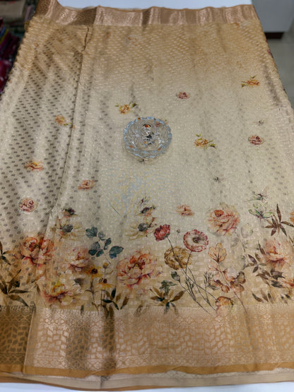 Georgette Silk Butti Saree with Rich Printed Pallu