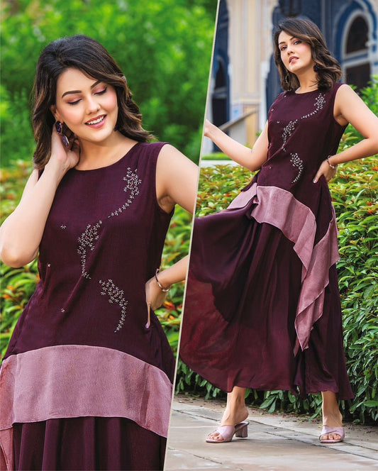 Women’s Premium Long Gown Dress – One-Piece Ethnic Wear(Sizes L, XL)