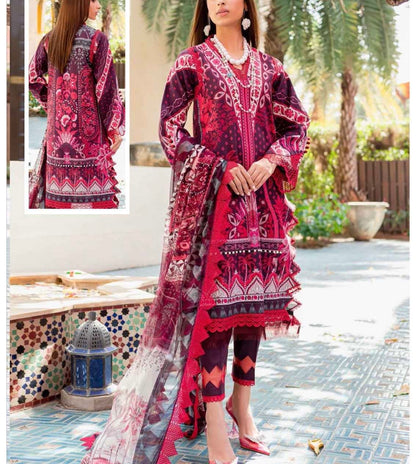 Unstitched Heavy Cotton Printed Dress Material with Mal Mal Dupatta for Women