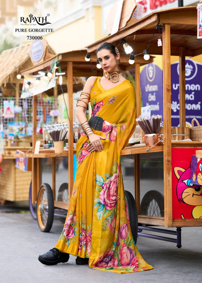 Pure Georgette Saree with Exclusive Digital Prints – Women’s Festive and Party Wear