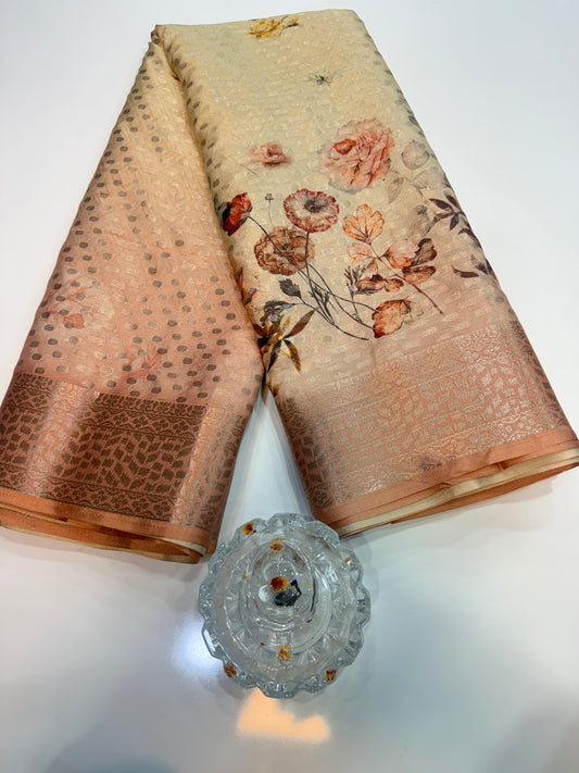 Georgette Silk Butti Saree with Rich Printed Pallu