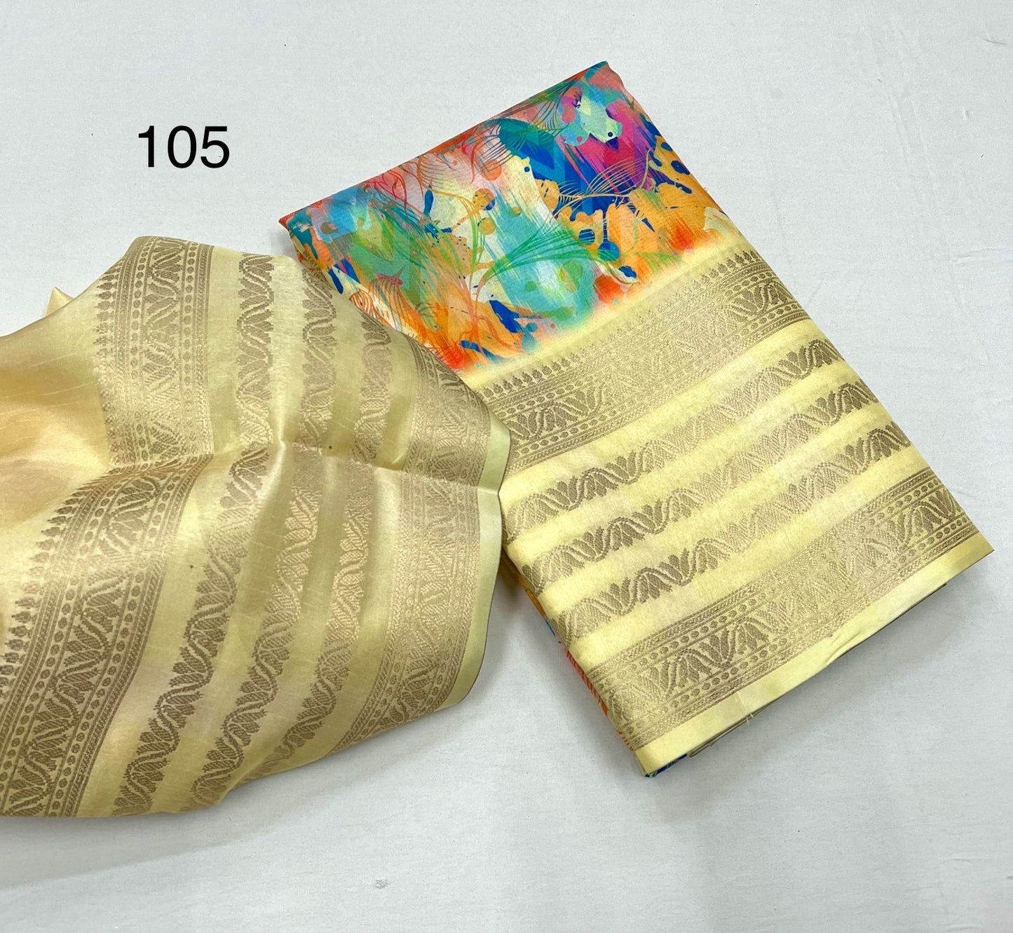 Soft Dola Silk Sarees digital floral print Jacquard weaving border