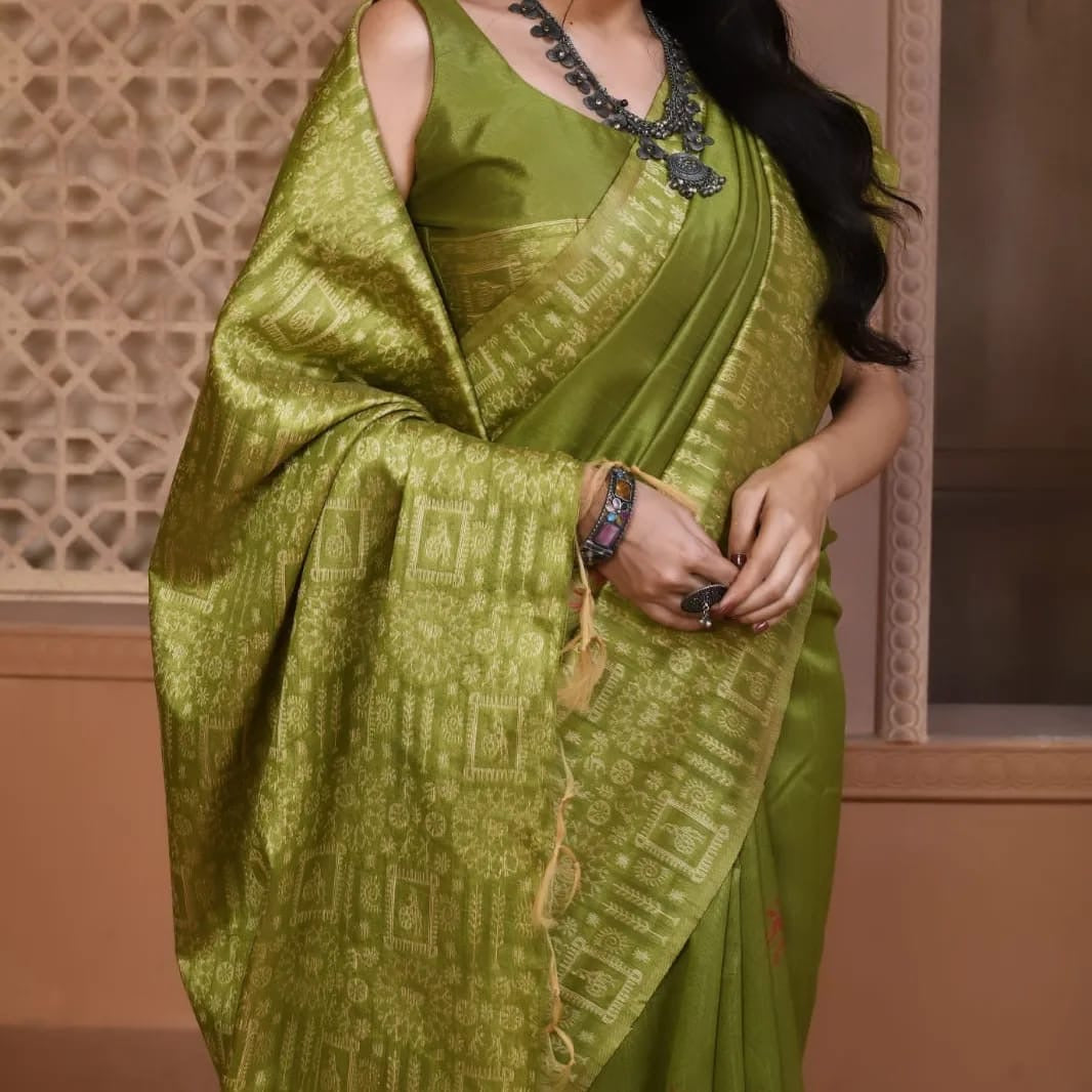 Banglori Handloom Raw Silk Saree with Rich Weaving Pallu and Blouse Piece for Women