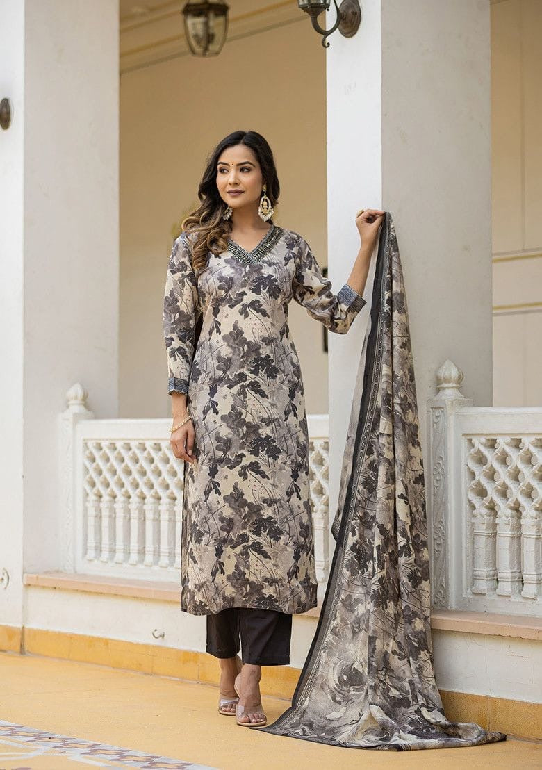 Modal Kurta Pant Dupatta Set with Beautiful Detailing Work – M to XXL