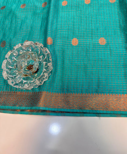 Mangalagiri Semi Pattu Saree with Blouse Piece for Women